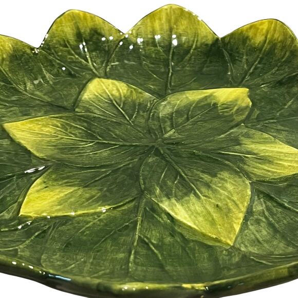 Leaves Plate ABC Bassano Pottery Majolica - Picture 3 of 5